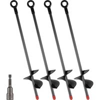 Ancrage au Sol, 4 Pièces Ancres au Sol, 38cm Piquets de Sol, Piquets Acier Robuste piquets, ancrages au Sol très résistants, Sardines d'ancrage pour Trampoline,Terrier, tentes, balançoires
