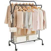Songmics – Etagère à vêtements 103,5 x 52,5 x 155 cm – Design noir moderne – Construction robuste pour rangement élégant – Pour chambre ou dressing
