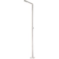 IMEX Ducha de piscina en acero 316 - Modelo ALABAMA diseno funcional en acero color plateado ideal para exteriores con difusor antical y grifo de dos vías