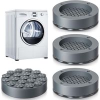 4 Pièces Tapis Anti Vibration Machine a Laver Tapis Machine à Laver Anti Vibration Support Machine a Laver Patin Anti Vibration Machine à Laver pour Lave-Linge Réfrigérateur (Gris) [Classe énergétique