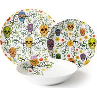 Excelsa Calavera set 2 posti tavola 6 piatti fine porcellana