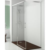 Mampara Ducha Rectangular Corredera Acceso Frontal Vidrio Templado 6mm Antical Transparente Perfil Cromo Brillo 165 (Adaptable 160,1-165cm) X 85