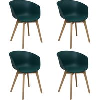 Ensemble de 4 chaises de salle à manger Herning scandinave vert –