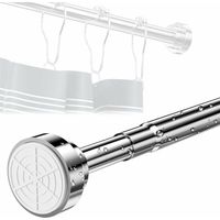 Teleskopstange, Duschvorhangstange 55-85 cm ohne Bohren, Teleskop-Kleiderstange aus Edelstahl, drehbar und verstellbar
