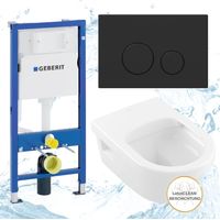 Geberit Spülkasten Villeroy Boch WC spülrandlos Betätigungsplatte schwarz Komplettset