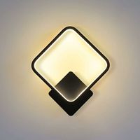 Appliques Murales Intérieur Salon LED Appliques Murales Carrées Luminaires Modernes Intérieurs Appliques Murales pour Chambre Couloir Couloir, Noir