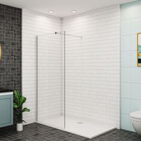60x200cm+73-120cm Stabilisator Walk-In Dusche Duschabtrennung 8mm ESG Nano Duschwand Glas Duschkabine