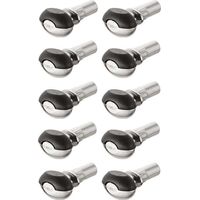Cyclingcolors – Lot de 10 taquets en alliage zingué – Revêtement plastique noir – Pour tablettes en bois ou verre – Fixation discrète meuble placard