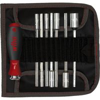 Wiha Set di giravite con lame di ricambio SYSTEM 6 Chiave a tubo esagonale, 9 pz. con borsa avvolgibile (27712)