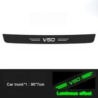 (1 pièce pour coffre) Autocollants lumineux pour seuil de porte de voiture Volvo V50 avec logo,film anti-rayures,éclairage nocturne,adhésif étanche pour seuil de coffre arrière