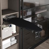 Emuca – Planche à repasser coulissante 920x330mm – Aluminium gris anthracite – Installation facile dans meuble – Support fer à repasser en acier