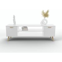 Mobile RTV Focus bianco 135 cm - scandinavo