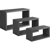 Rechteckiger 3er set wandregal mod. Trittico farbe schwarz
