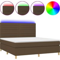 Maison Exclusive - Sommier à lattes de lit matelas et LED Marron foncé 160x200 cm