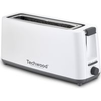 Grille-Pain Jumbo Techwood TGP-402- 900W Max. Longue et large fente - Coloris Blanc