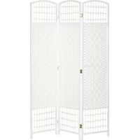Paravent bois papier 3 panneaux pliables blanc 120 x 170 cm
