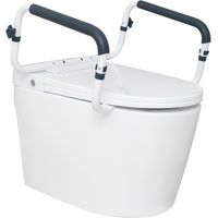 Toiletten Aufstehhilfe Toilettensitzerhöhung Armlehne 410–510 mm Einstellbare Breite, 136 kg Tragfähigkeit Robust WC Aufstehhilfe Toiletten Haltegriffe Toilettensitzerhöhung WC Haltegriff