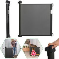 Hengmei Barrière de sécurité extensible et enroulable pour escaliers et portes Aluminium et PVC 87 cm de hauteur 140 cm de longueur Installation facile