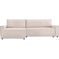 Divano letto angolare in tessuto testurizzato "Montaigne" - 4 posti - Beige