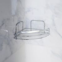 DK HOME Cesta de Ducha esquinera Premium cromo
