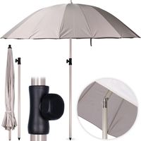 Gartenschirm aus Aluminium und UV-beständigem Gewebe, hellgrau, 220 cm