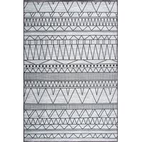 Tapis Rectangulaire Noir et Gris en Polyester pour Chambre ou Salon au Style Moderne 140 x 200 cm Beliani