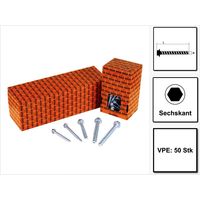 Caja de 25 Tornillos Multi Monti 7,5x60 mm HECO SCHRAUBEN - Cabeza hexagonal - Par de apriete 5 mm - Zincado plateado