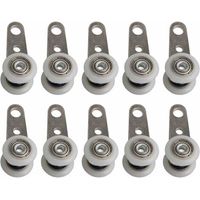 Lot De 10 Roulettes Pour Baies Vitrées Ou Portes Coulissantes - En Métal Et En Plastique - 4,5X 1,9Cm