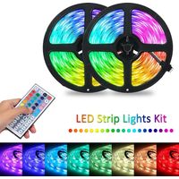 Tomshine 2x5m 300leds RGB Strip Lights Kit with 44 Keys IR Remote Controller Dimmable Color Changing