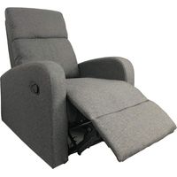 Gemütlicher manueller Relaxsessel in grauem Stoff 77 x 93 x 106 H