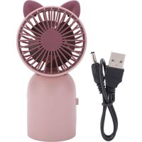 Ventilateur Portable Mignon en Forme de Chat, Rechargeable USB, Mini Ventilateur pour Enfants et Voyages