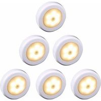Kabellose LED-Leuchten mit Bewegungsmelder – 6 Stück – Warmes Licht – Einfache Installation mit 3M-Klebeband – Für Schränke und Flure