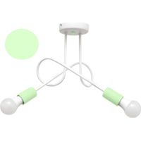 Helam OXFORD Plafonnier semi-encastré à bras multiples blanc, menthe 38 cm