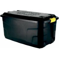 Coffre de rangement Strata 145L en plastique avec roulettes Noir