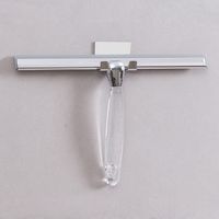 Tergivetro per doccia in acciaio inox con lama in silicone da 12" e gancio adesivo da parete per bagno, cucina, specchio, auto, finestre e vetri, manico in acrilico trasparente.