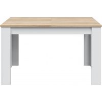 Ausziehbarer Tisch 140-190x90x78 cm mattweiß und hell Eiche – Corfù