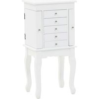 Armoire à bijoux sur pieds Design moderne, Armoire Etagère de rangement, Blanc OIB5177E