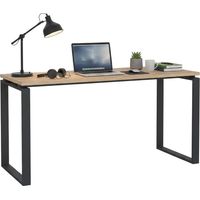 Dmora - Escritorio Arignano, Escritorio multiusos, Mesa de oficina para PC, El plan de trabajo, 150x60 h76 cm, Roble y Gris