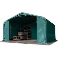 TOOLPORT Standsichere Lagerhalle/Lagerzelt 6 x 6 m/mit Statik feuersichere PRIMEtex PVC Plane 2300 N Weidezelt dunkelgrün