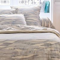 Taie d’oreiller coton 57 fils motif ondulé Bleu 50x70 cm