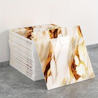 10 Marble Effect Decorative Stickers, Waterproof Adhesive Wallpaper for Wall Renovation, Tile Effect Stickers, 30x30cm, Gold