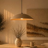 Lampe suspendue abat-jour béton carbone beige - épurée - 59 cm -