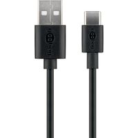 USB-C™ Lade- und Synchronisationskabel, verbindet Geräte mit USB-C™- und USB-A-Anschlüssen miteinander. Kabellänge 3 m