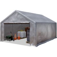 TOOLPORT Storage tent 4x6 m industrial tent shelter garage tent PE tarpaulin 350 N waterproof grey