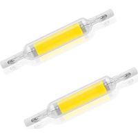 Lot de 2 ampoules LED R7S 10 W 78 mm à intensité variable blanc froid 6000-6500 K 100 W halogène J78 de remplacement, tube de base R7S à double extrémité, angle de faisceau 360, économie d'énergie.