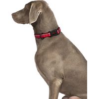 Collare Comfort HALTI - Cinghia regolabile con imbottitura in neoprene e tessuto 3M catarifrangente. Nylon di qualità. Leggero e ideale per cani grandi (Taglia L, Rosso)
