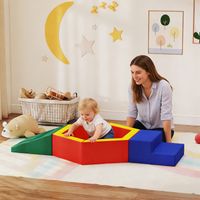 Parcours de motricité pour bébé en mousse EPE avec piscine à balles, module de motricité pour bébé avec revêtement en PU, multicolore