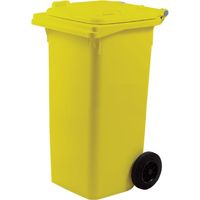 Poubelle a' roulettes jaune de 240 l avec deux roues cm 72x58x106h poubelle pour la collecte se'pare'e des de'chets