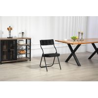 Lot de 2 chaises pliantes avec coussin, portables et déjà assemblées, idéales pour les invités (cuisine, bureau, mariage, fête, noir).