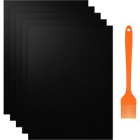 Tapis de cuisson pour barbecue, lot de 5 tapis de cuisson antiadhésifs réutilisables pour barbecues à charbon, électriques et à gaz